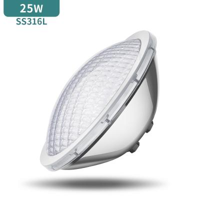 China Single Color 25W AC/DC 12V PAR56 316L Stainless Steel IP68 Waterproof LED Pool Light for sale