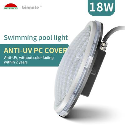 China Ultra Flat Swimming Pool Led Lights Anti UV PC AC12V 18W 6500K IP68 Waterproof for sale