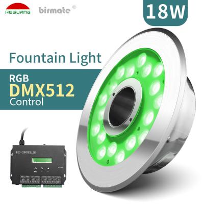 China IK10 van RGB 316L-Staal LEIDENE de Controle Fonteinlichten 600LM 18W DMX512 Te koop