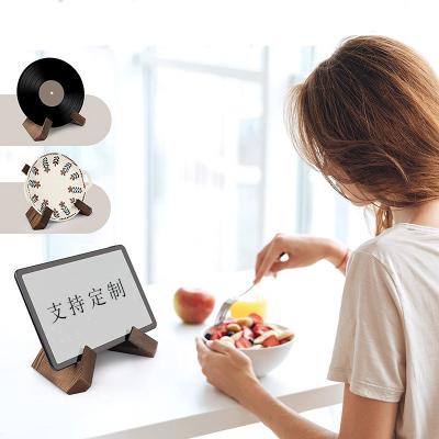 China China Stain Pine Charcoal Color Cookbook Shelf Simple Detachable Wood Shelf Double Burning Desktop Record Display Stand for sale