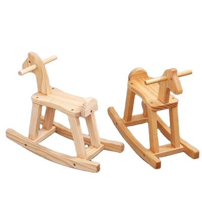 China China Wholesale Solid Wooden Trojan Horse Children Kids Rocking Horse Dual Function Adults Can Rest Baby One Year Old Birthday for sale