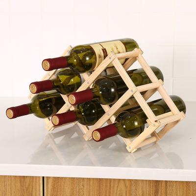 China Creative Multi Folding Wine Rack Wine Rack Wooden Loose Wooden Stand Viable Decoration OEM Multi Folding for sale