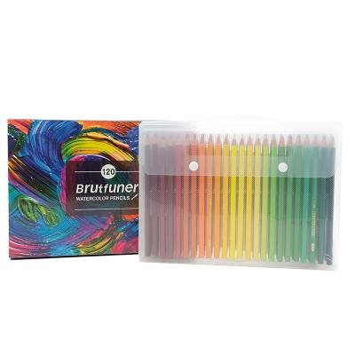 China Non-Toxic Water Soluble Colored Paint Pencil Set Brutfuner Pine Wood 120 Colors EN71-1/2/3 Kids Art Gift Set for sale