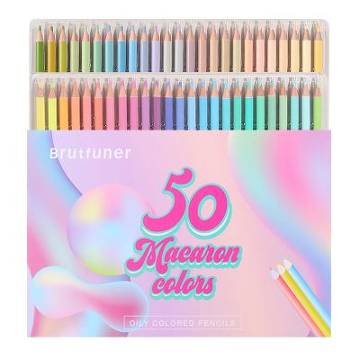 China Paint Macaron 50 Colors Oily Color Pencil Set Pastel Special Non-Toxic Kids Art Gift Set of Colors EN71-1/2/3 Brutfuner for sale