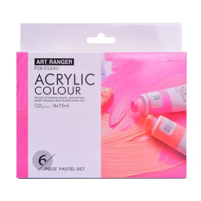 China Paiting Neon Metallic Base Pastel Acrylic Color Set 8 Pcs Set 22ml Tube Color Art Ranger Artist Quality Acrylic Paint Color for sale