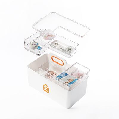 China Sustainable Household Divided Large Capacity Medicine Lock Box For Medication Safe Storage Container for sale