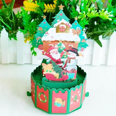 China Europe Hot Sale 3d Pop Up Christmas Greeting Cards 3D Box Christmas Invitation Card for sale