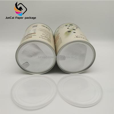 China Biodegradable Aluminum Easy Peel Off Paper Tube Child Safe Lid Production Protein Powder Packaging for sale