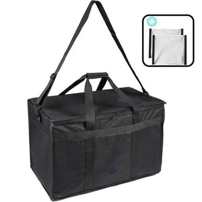 China BSCI Waterproof Factory Insulated Food Delivery Bag For Food 2 Cold And Hot Dividers And Shoulder Strap Waterproof Cooler Bag for sale