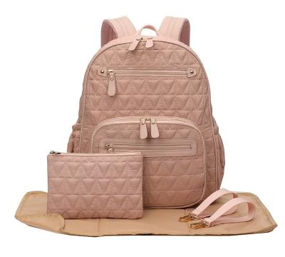 China Mummy Bag Pink Milk Backpack Fashion Large Capacity Baby Diaper Backpack Outdoor Baby Stroller Bag For Women for sale