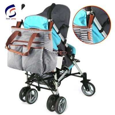 China Custom Tote Bag Large Capacity Multiple Pockets Milk Mummy Bag Nurse Nappy Tote Bag Baby Diaper Shoulder Outdoor Baby Stroller Bag for sale