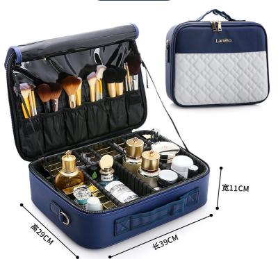 China Professional Fashion BSCI Factory Brush Holder Bag Makeup Artist Cosmetic Organizer Women Travel Make Up Case Toiletry Bag for sale