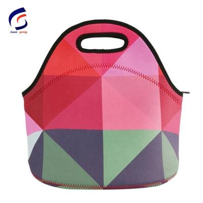 China Custom Logo Insulated Neoprene Cooler Bag Waterproof Durable Customized Printed Insulated Tote Lunch Bag For Kids for sale