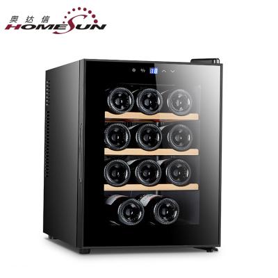 China Blue Inner 12 Door Mini Flat Glass Bottles Mirror Light BCW-33C LED Compact Wine Cooler Display for sale