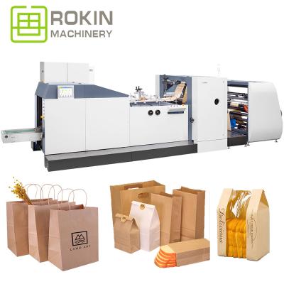 China Brand New Hotels ROKIN Type Active Long Lifetime Food Bag Making Machine Paper V Bottom Paper Bag Machine for sale