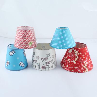 China Excellent custom creative kid table lampshade PVC cartoon fabric E27 around printing lampshade for sale