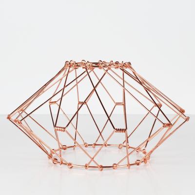 China Modern Rose Gold Plated Folding Wrought Iron Table Pendant Lamp Shade for Simple Style Home Decor for sale