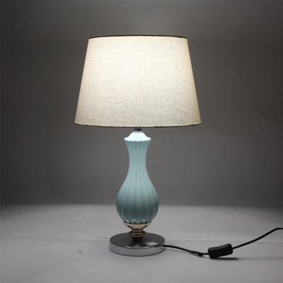 China Modern Home White Rustic Blue Pumpkin Shade Bedroom Restaurant Hotel Ceramic Table Lamps for sale