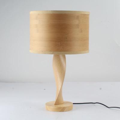 China Modern Style Modern Table Lamp With Spiral Log Low Color Wooden Hotel Home Decoration for sale