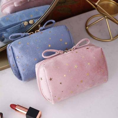 China Waterproof Velvet Makeup Bag Organizer Soft Girl Lipstick Storage Bag Women Toiletry Beauty Make Up Case Pouch Portable Cosmetic Bag for sale