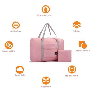 China Purpose 2022 Multifunctional Women Travel Outdoor Foldable Duffle Package Men's Handbag Clothing Toiletries Organizer Flamingo Print Accessories Bags for sale