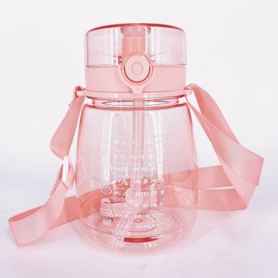 China Bounce 1100ml Lid Straw Cup Viable Kids Cute Belly Big Plastic Bottle for sale