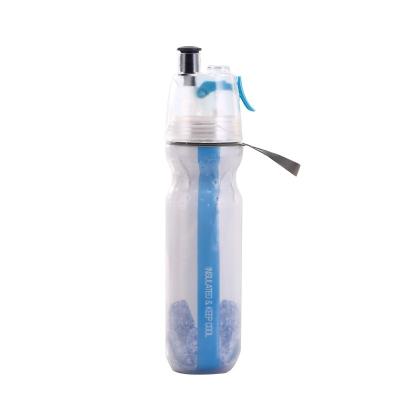 China 650ml Sustainable BPA Free Custom Logo Water Sports Double Plastic Drinking Cold Bottle for sale