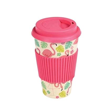 China BPA Free Eco-Friendly Sustainable Flamingo Fiber Bamboo Mug, Plastic Reusable Drinking Coffee Mug, Officer Student Cup for sale