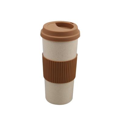 China Sustainable Promotion Water Bottle Biodegradable Reusable Wheat Straw Fiber Eco - Friendly Cup for sale