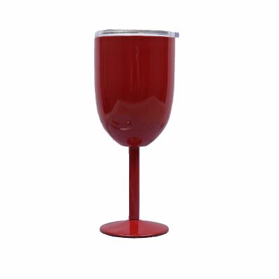 China Sustainable Unique Custom Logo 12oz Double Wall Stainless Steel Insulated Vacuum Can Wine Glass for sale