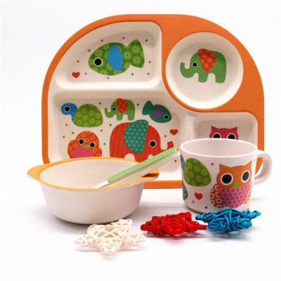 China China Supplier Kids Dinner Disposable Items Bamboo Fiber Kid Set for sale