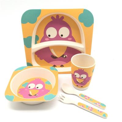 China Modern Promotional Bamboo Fiber Kids Dinnerware Sets for sale