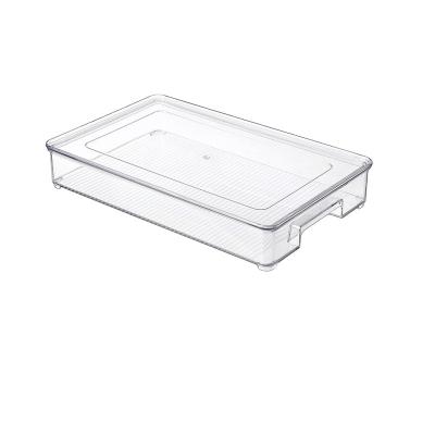 China Modern Clear Stackable Plastic Kitchen Fridge Storage Organizer Drawer Box Fridge Food Container Boxes Bins for sale