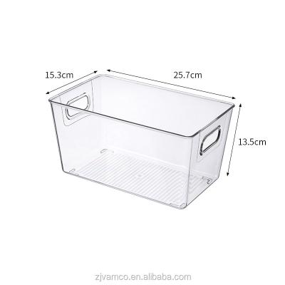 China Pantry Free Plastic Clear Cabinet Container Japan Style Kitchen Organizing Bins with Handles Organizer, PET Fridge Food Storage for sale