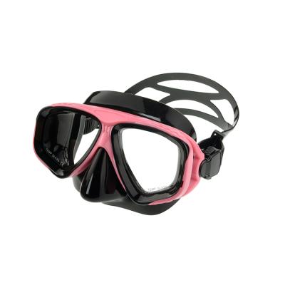 China Beautiful Price Wholesale Bulk Waterproof Silicone And Tempered Glass Frameless Diving Mask for sale