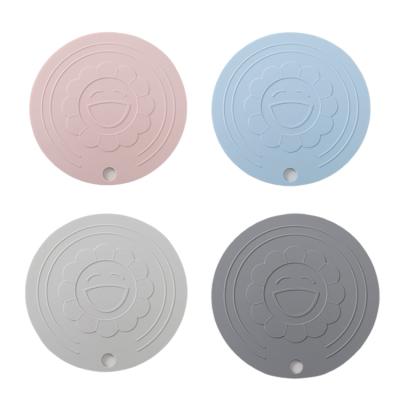 China Factory Stocked Custom Shape Printed Logo Cute Round Silicone Coasters for sale