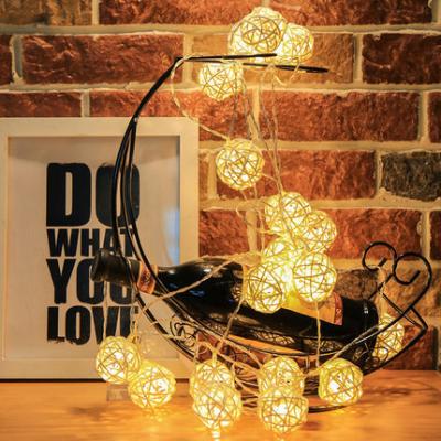 China High Quality Led String Lights New Battery Operate Mini Rattan Balls Decoration String Light for sale