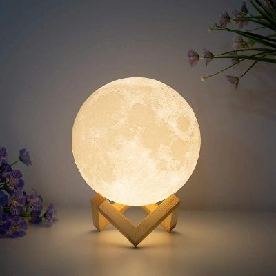 China Modern USB Powered 3D Room Beauty Night Floating Fairy LED Moon Table Light for sale