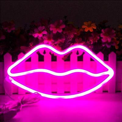 China Wholesale Warm White Lip Decoration Red Color Wall Sign Led Neon Light for sale