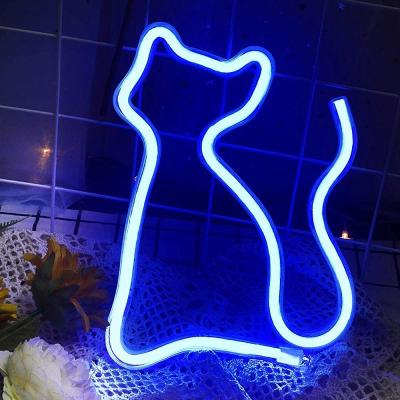 China Decoration Cat Sign Wall Decoration Party Persian Battery Operated Flex Night Neon Led Light for sale