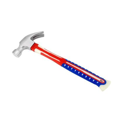 China Claw Hammer Woodworking Hammer USA American High Carbon Steel Type With Plastic Fiberglass Handle Claw Hammer for sale