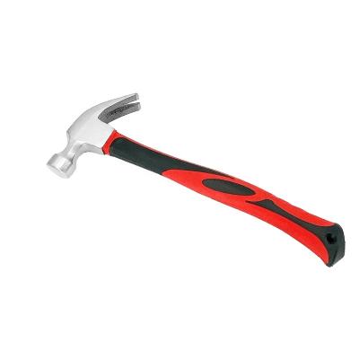 China Professional Claw Hammer Factory DIY Tool Carbon Steel With Fiberglass Handle Red Claw Hammer for sale