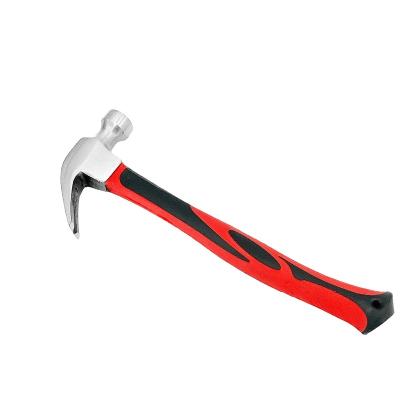 China Professional claw hammer factory hand tool carbon steel with red fiberglass handle claw hammer thor hammer for sale