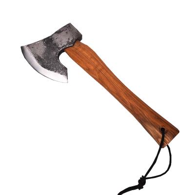 China Hot Sale Viking Ax Bearded Ax Outdoor Survival Carbon Steel Ax With Wooden Handle Hand Forge for sale