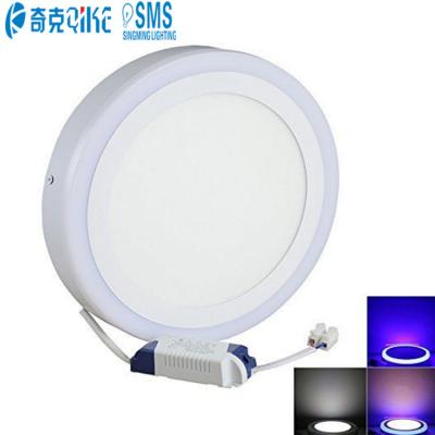 China Round Flush Mount Lighting-Ceiling Down Lighting Double Color 18+6W LED Panel Light for sale