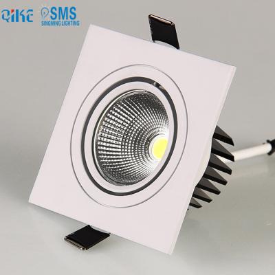 China Free samples down light LED 12W square design round fixture black white color downlight for sale