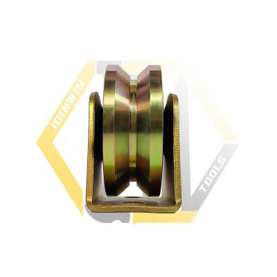 China Traditional Bearing Double V Groove Wheel With Screw For Sliding Door Galvanized Metal Sliding Double Door Wheel With Bearings for sale