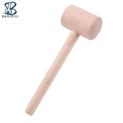 China Leather Working Handle High Quality T Shaped Wooden Hammer Leather Craft Tools Leather Carving Hammer for sale