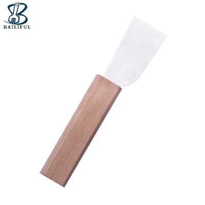 China Leather Cutting Knife Leather Tools Stainless Steel DIY Leather Wood Handle Leather Dodging Knife for sale