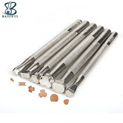 China Leather Embossing Hot Selling Working Leather Punch 6pcs/set Professional Leather Stamps Template Tool Kit Leather Craft Tools for sale